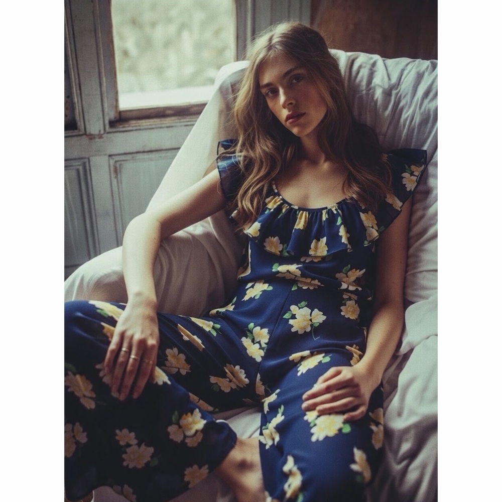 Michael Kors Collection $2495 Runway & Celeb Fave Silk Roses Dress Jumpsuit 8 - Picture 3 of 16